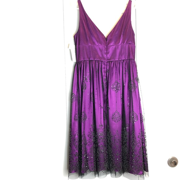 Adrianna Papell Embroidered Cocktail Prom Dress - Picture 2 of 8